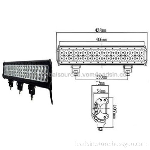 LED Light Bar with Flood or Spot Beam, PMMA Lens, Waterproof IP67, 108W Power